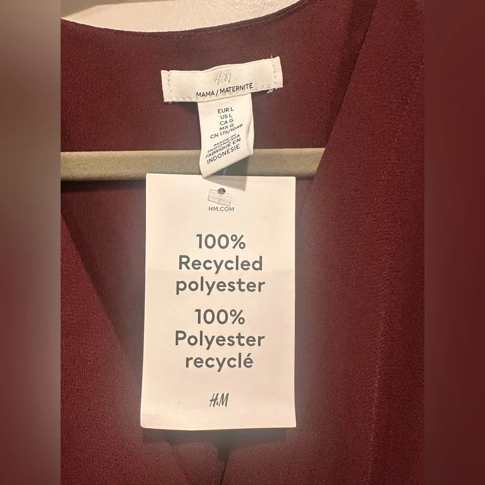 NWT H&M Mama Tie-Detail Crêpe Dress - Picture 7 of 7